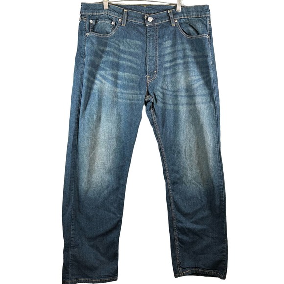 Levi's Other - Levi's 505 Jeans Men Size 40x30 Blue Denim Dark Wash Whiskers Pockets Cotton